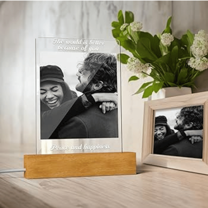 Personalized LED lamp with photo and name custom gift