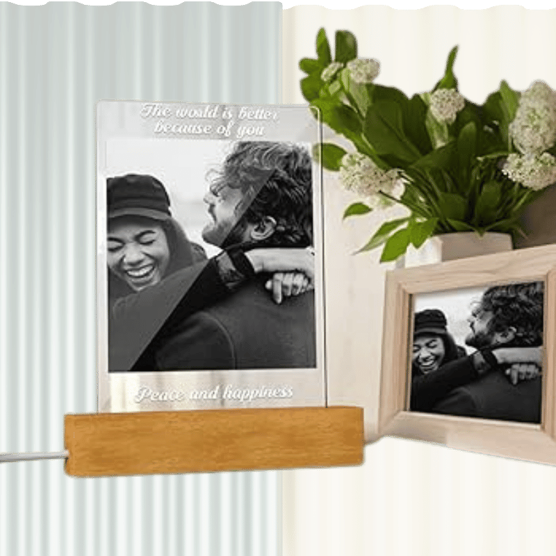 Personalized LED lamp with photo and name custom gift